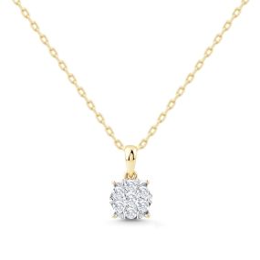 Pandantiv Rosetta din aur de 14K cu diamante (0,200 ct)