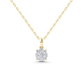 Pandantiv Rosetta din aur de 14K cu diamante (0,261 ct)