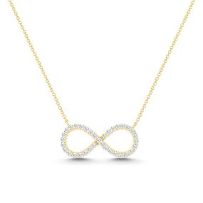 Colier cu simbolul infinit din aur de 14K cu diamante (0,340 ct)