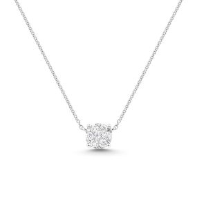 Colier Rosetta din aur de 14K cu diamante (0,190 ct)