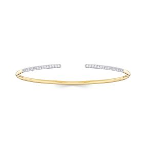Brățară fixă din aur de 14K cu diamante (0,323 ct)