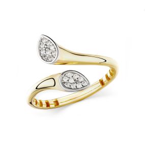 Inel din aur galben de 14K cu pietre cubic zirconia