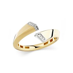 Inel din aur galben de 14K cu pietre cubic zirconia