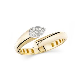 Inel din aur galben de 14K cu pietre cubic zirconia