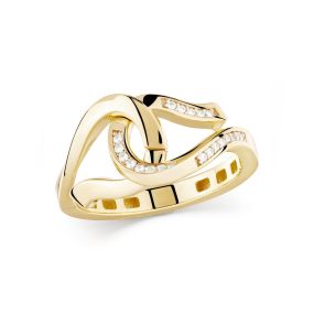 Inel din aur galben de 14K cu pietre cubic zirconia