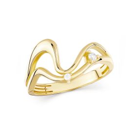 Inel din aur galben de 14K cu pietre cubic zirconia