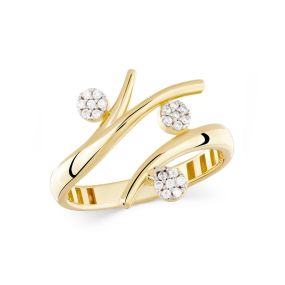 Inel din aur galben de 14K cu pietre cubic zirconia