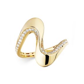 Inel din aur galben de 14K cu pietre cubic zirconia