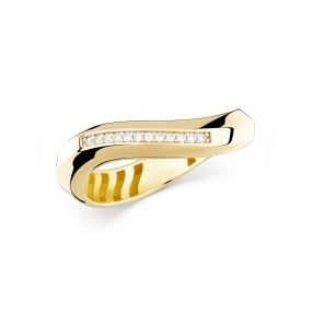 Inel din aur galben de 14K cu pietre cubic zirconia