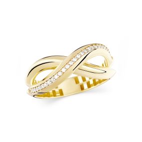 Inel din aur galben de 14K cu pietre cubic zirconia
