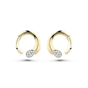 Cercei din aur galben de 14K cu pietre cubic zirconia