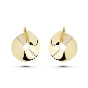 Cercei din aur galben de 14K cu pietre cubic zironia