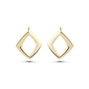 Cercei rombici din aur galben de 14K
