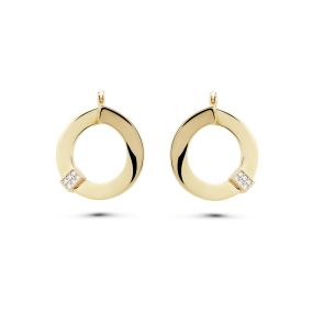 Cercei din aur galben de 14K cu pietre cubic zironia