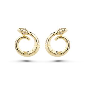 Cercei șarpe din aur galben de 14K cu pietre cubic zirconia