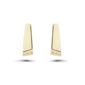 Cercei din aur galben de 14K cu pietre cubic zirconia