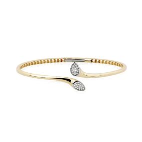 Brățară fixă din aur galben de 14K cu pietre cubic zirconia