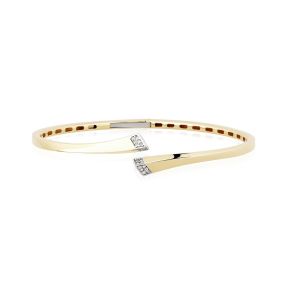 Brățară fixă din aur galben de 14K cu pietre cubic zirconia