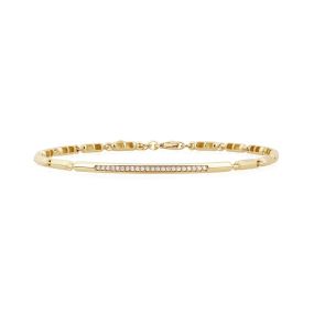 Brățară din aur galben de 14K cu pietre cubic zirconia