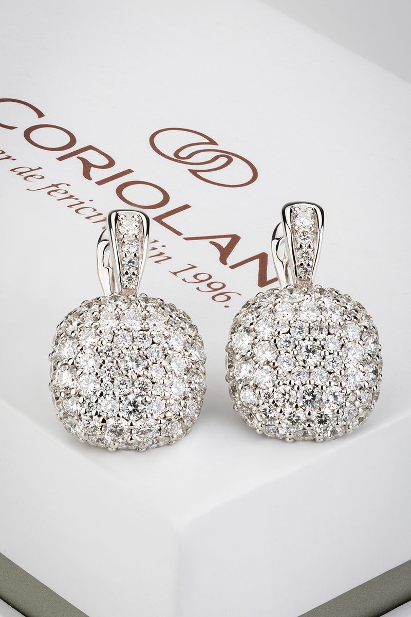 Coriolan bespoke earrings in 18K white gold